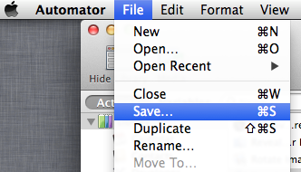 Save in Automator